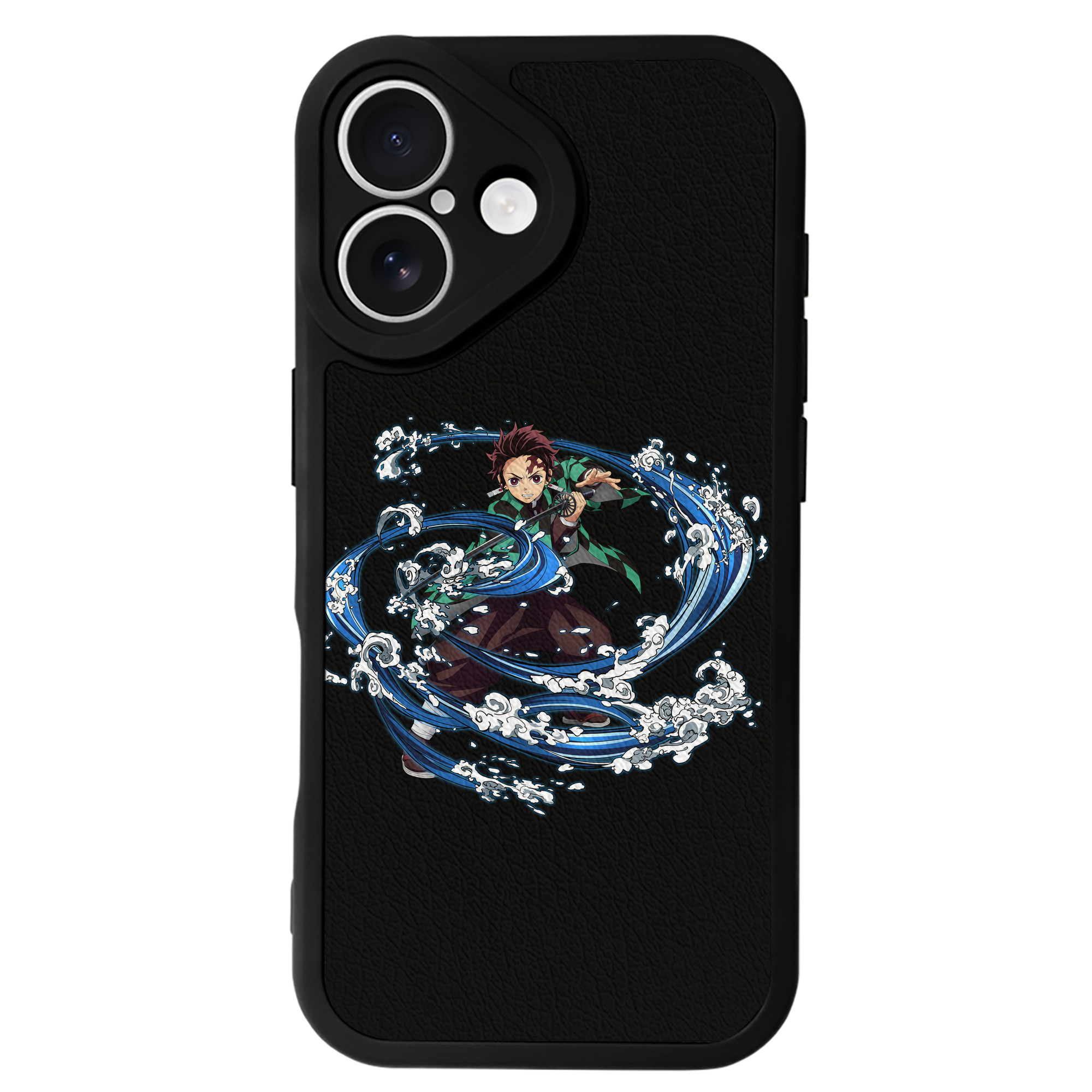 （画像用） 鬼滅の刃 竈門 炭治郎／かまど たんじろう Kamado Tanjirou 【iPhone 16シリーズ対応】シリコンスマホケース（レザー調） 材質：シリコン